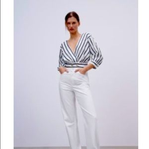 Zara Striped Linen Top